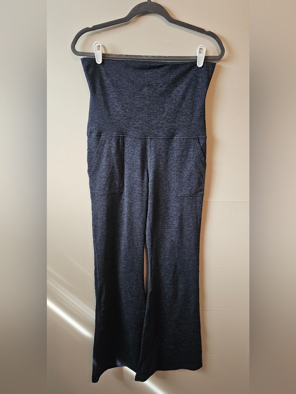 Aerie Size L Long Inseam The Hugger Foldover Flare High Rise Blue